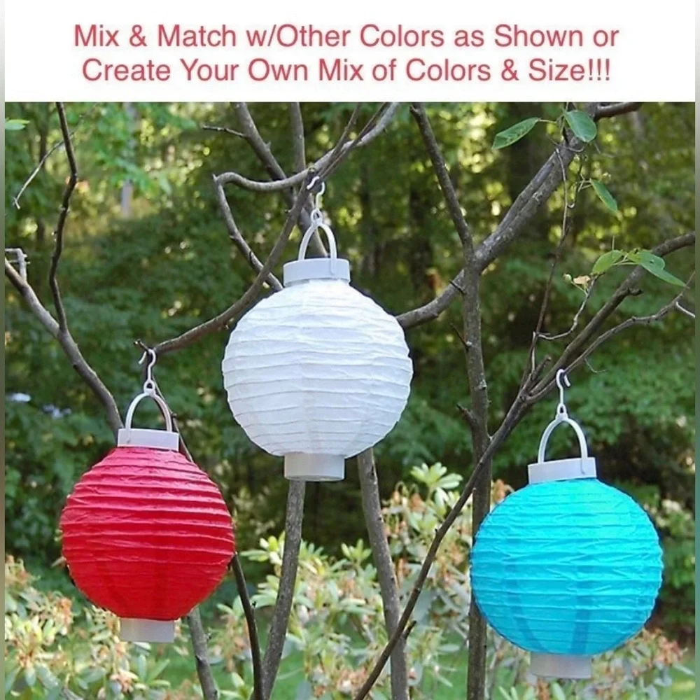 NEW Paper Lanterns Set of 2, Round 16” PaIe Ice Blue, Use With Battery Tealights